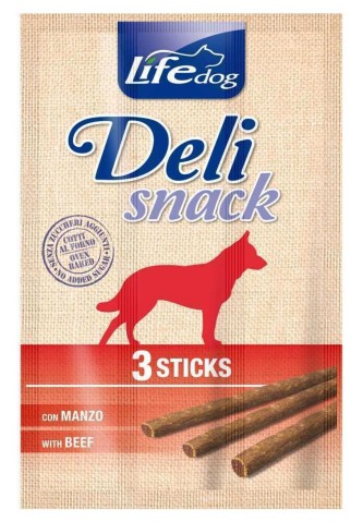 LifeDog Deli Snack Beef, tyčinka 33 g (3 x 11 g)